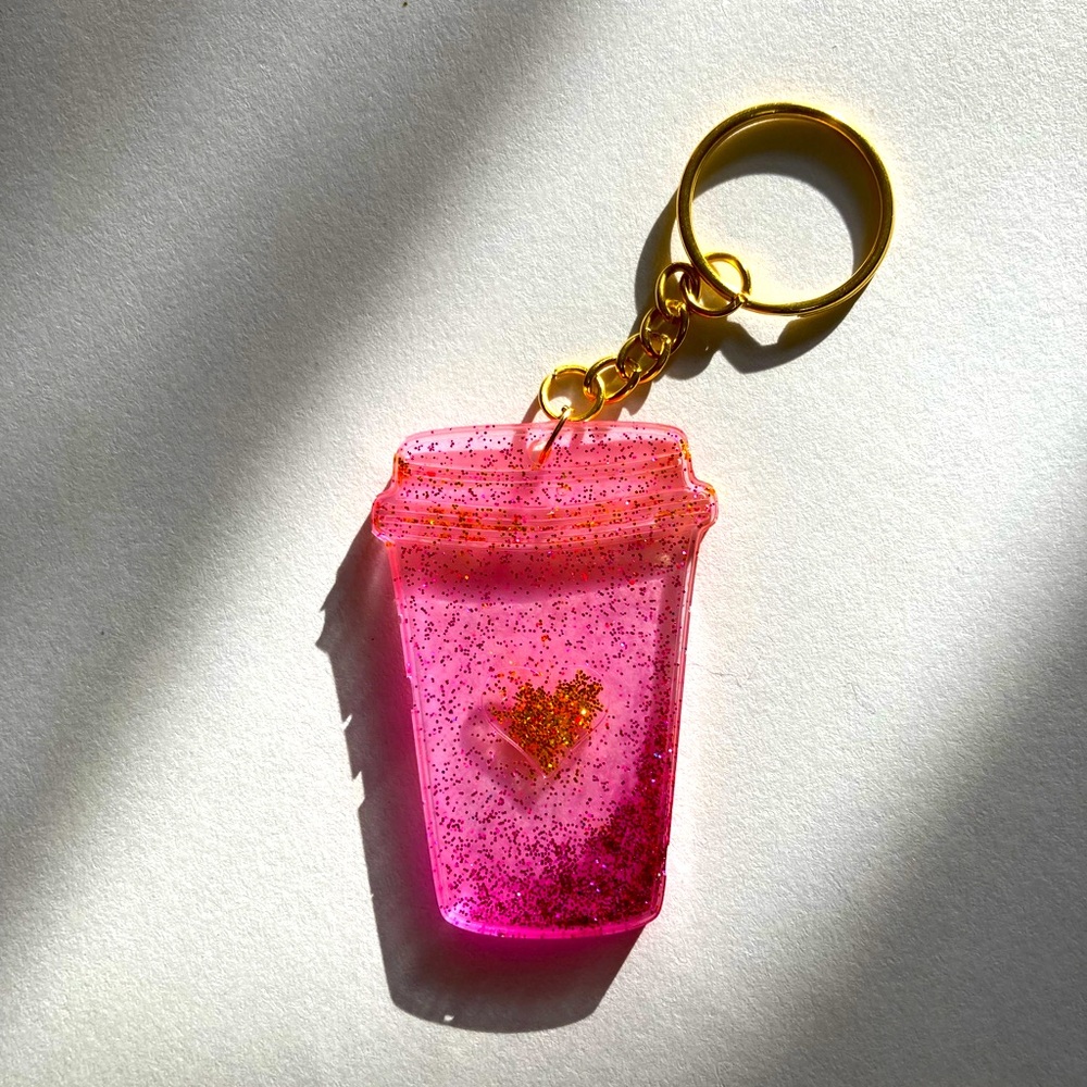 💕 Pink Coffee Cup keychain 💕